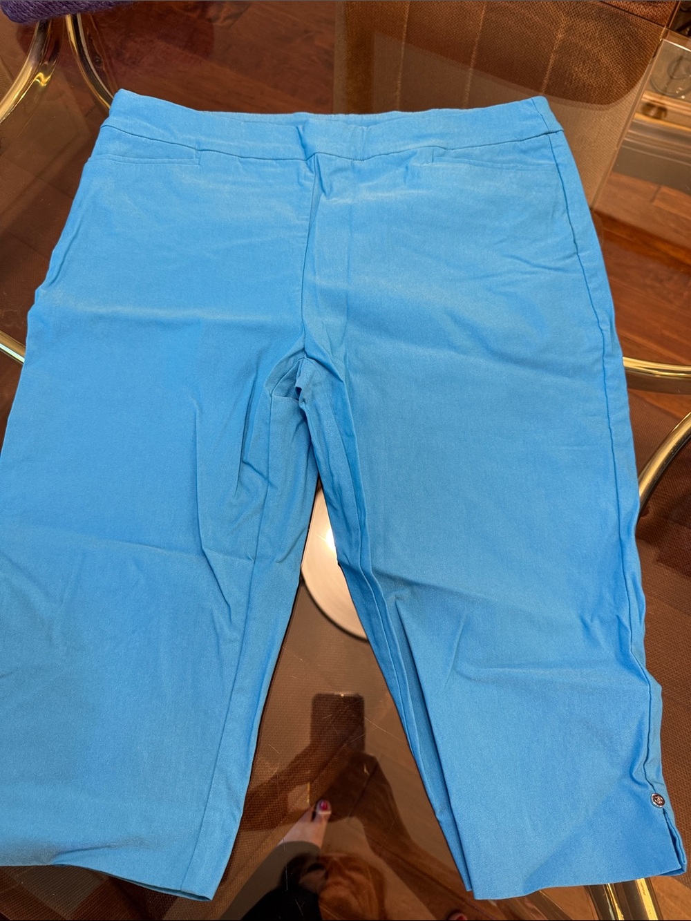 Chico's Vibrant Sky Blue Stretch Capris